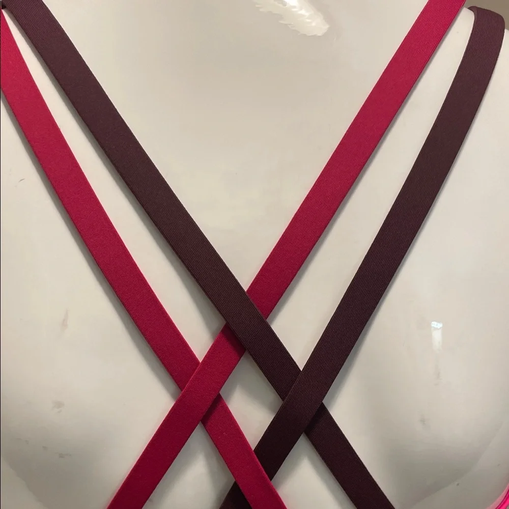 lululemon athletica Pink & Orange Striped Sports Bra